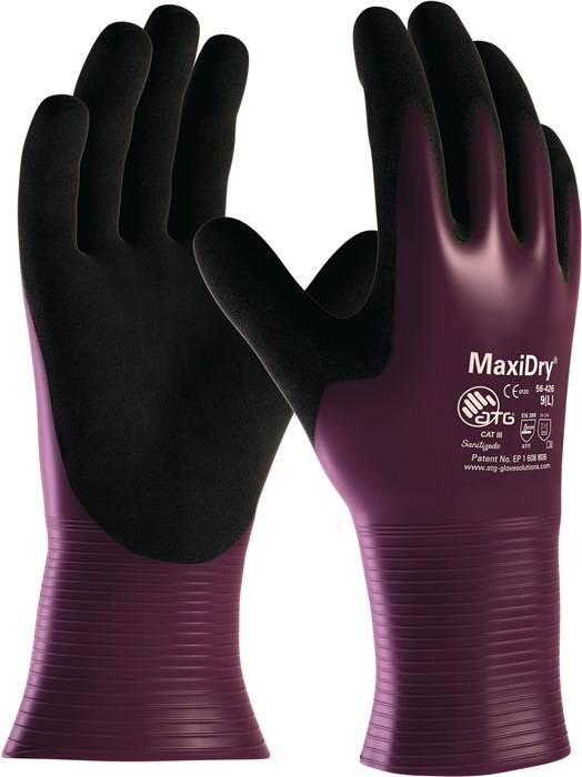 Handschuhe MaxiDry® 56-426 Gr.9 lila/schwarz Nyl.m.Nitril/Nitril