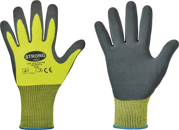 Handschuhe Flexter Gr.11 neogelb/grau EN 388 PSA II 12 PA