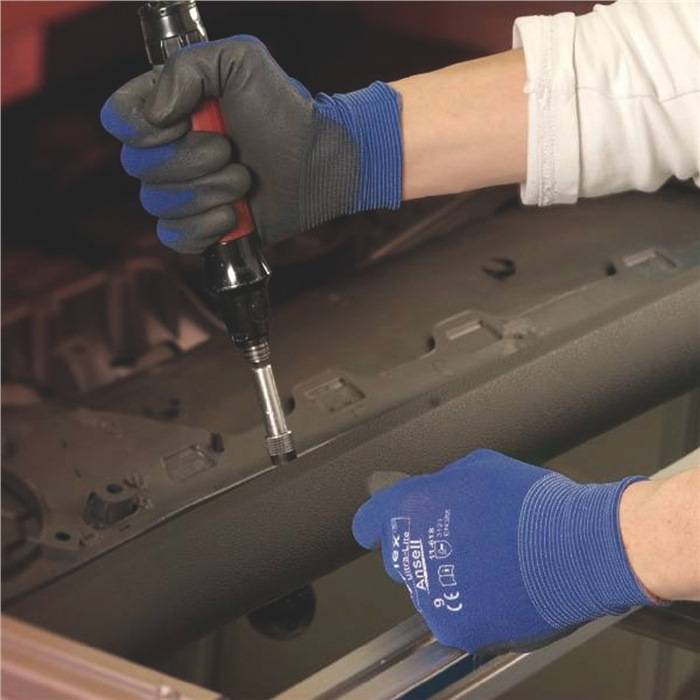 Handschuhe HyFlex® 11-618 Gr.7 blau/schwarz EN 388 PSA II Nyl.m.PU ANSELL