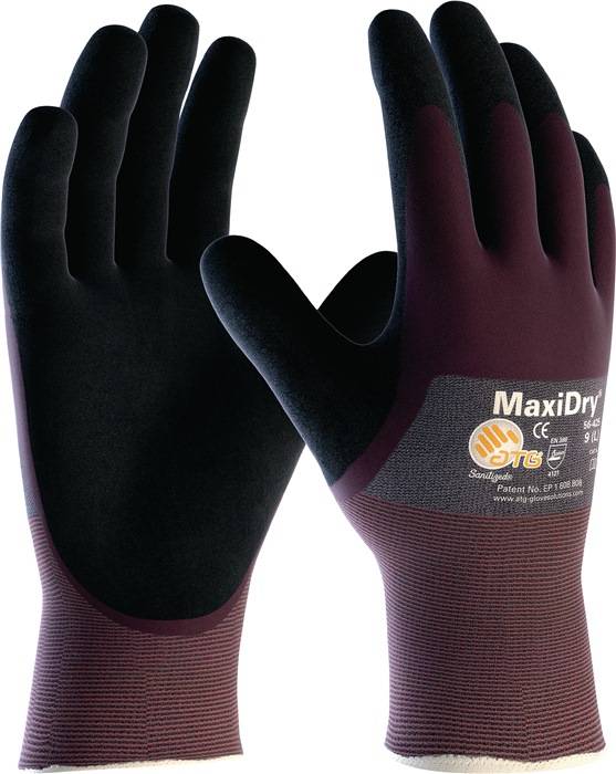 Handschuhe MaxiDry® 56-425 Gr.8 lila/schwarz Nyl.EN 388 PSA II ATG