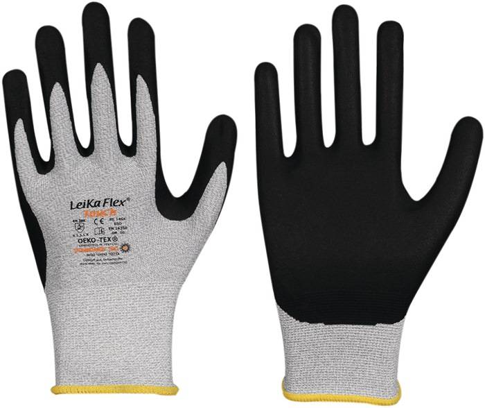 Handschuhe LeikaFlex® Touch 1464 Gr.9 grau/schwarz EN 388 PSA II 12