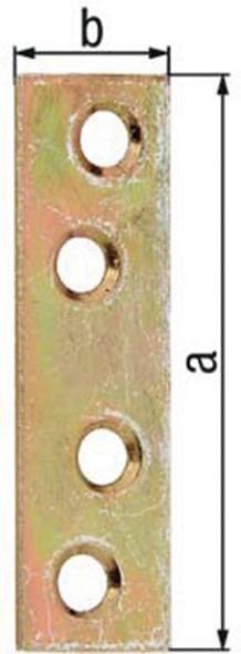 Flachverb. L.100mm B.15mm S.1,75mm STA galv. gelb verz. Anz. Löcher 4 GAH