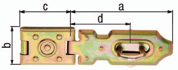 Sicherheits-Überfalle L.70x35mm B.26mm STA galv. gelb verz. GAH