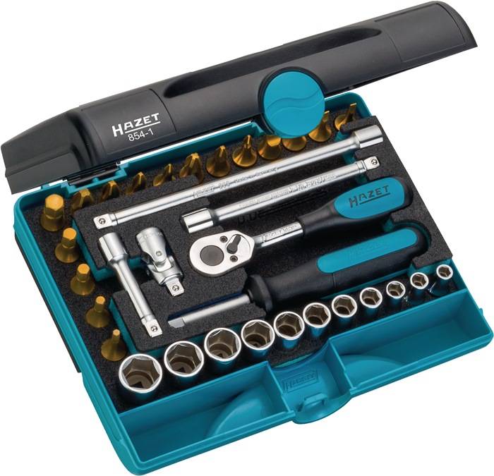 Steckschlüsselsatz 854T 33-tlg.1/4 Zoll SW 5-14mm Z.90 6KT HAZET