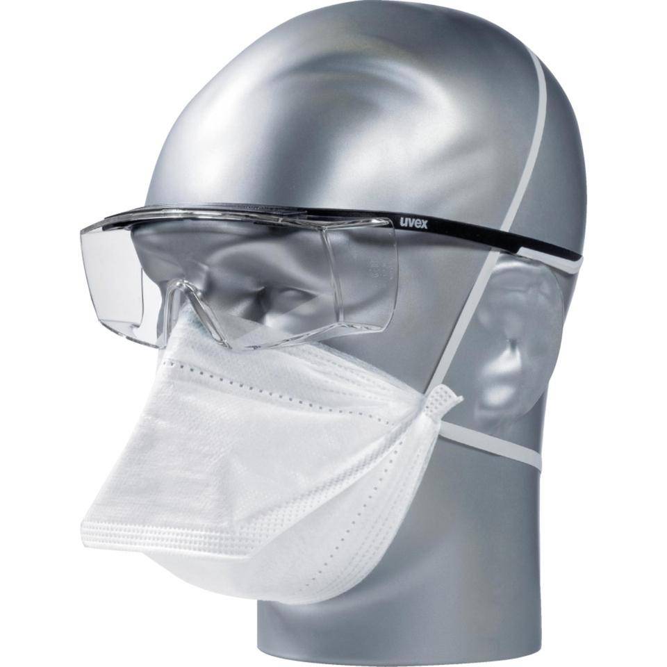 uvex super f OTG 9169585 Schutzbrille inkl. UV-Schutz Schwarz, Weiß