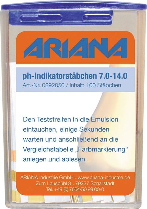 Messstäbchen TRGS 611 ph-Wert 7,0-14,0 100 St.Dose ARIANA