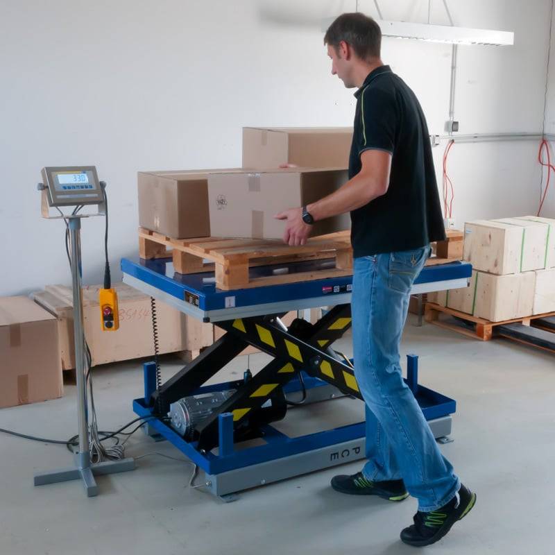 PCE Instruments Hubtischwaage PCE-HLTS 500 bis 500kg |stufenlose Höhenverstellung 350 … 1130mm |batteriebetrieben