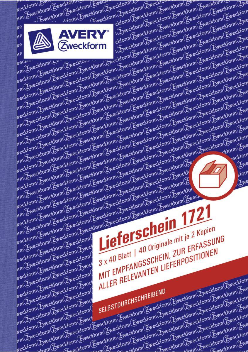 Avery-Zweckform Lieferschein Formular 1721 DIN A5 Weiß Anzahl der Blätter: 40