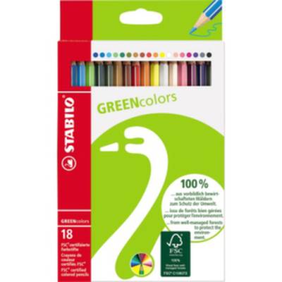 Farbstifte GREENcolors Etui mit 18 Stiften