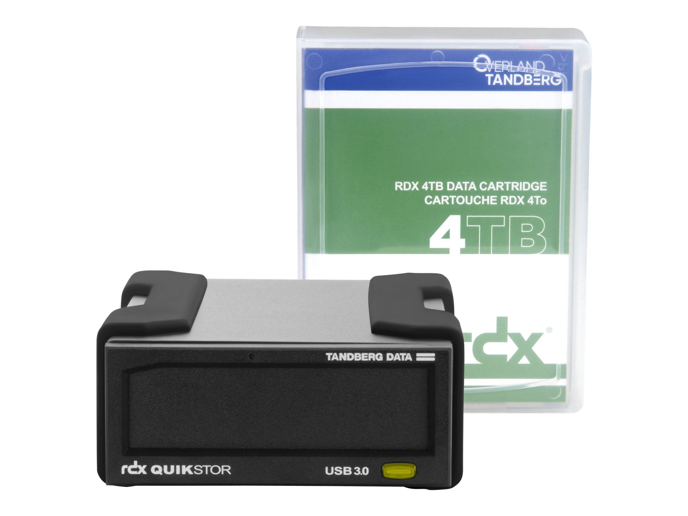 Overland-Tandberg Data RDX QuikStor Laufwerk External Drive kit SuperSpeed USB 3.0 extern mit 4 TB-Kassette Black