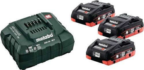 Metabo Basic-Set 3 x LiHD 4.0 Ah 685132000 Werkzeug-Akku und Ladegerät 18 V 4.0 Ah LiHD