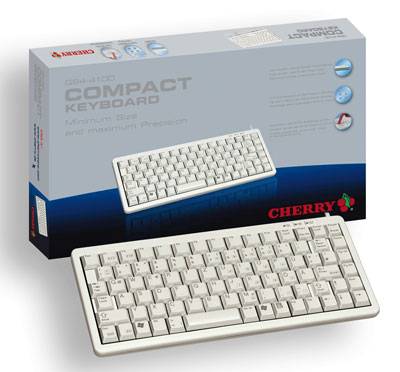 CHERRY Slim-Line USB/PS2 USB Tastatur Deutsch, QWERTZ Grau
