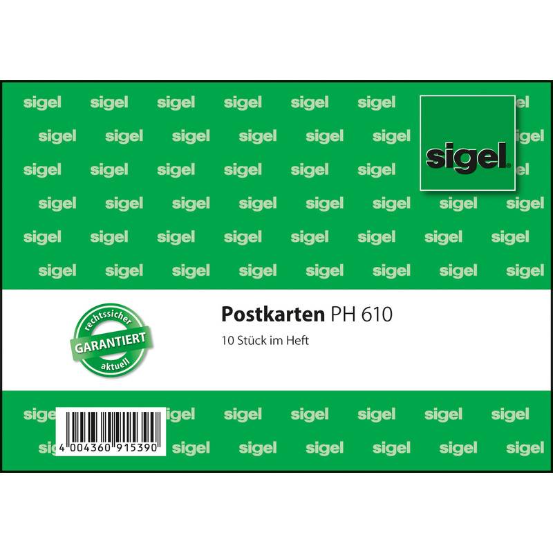 SIGEL Postkarten, Heft, A6 q, 10 Blatt