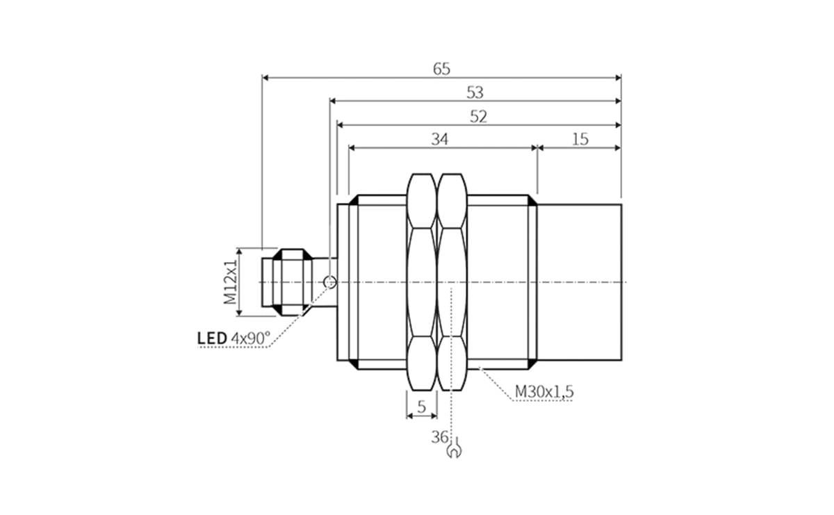 Induktiver Sensor M30 mit IO-Link IP69K - M30x1,5 - AI406 - autosen