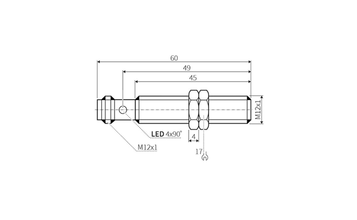 Induktiver Sensor M12 mit IO-Link IP69K - M12x1 - AI401 - autosen