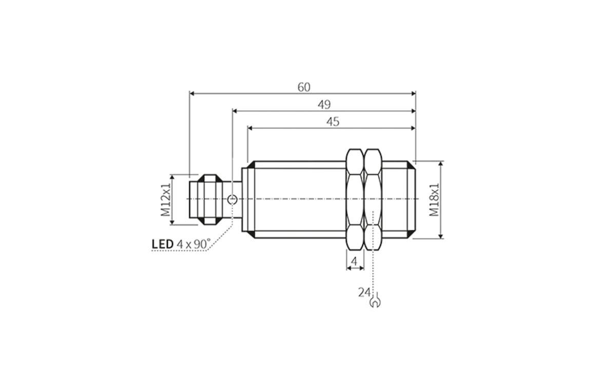 Induktiver Sensor M18 mit IO-Link IP69K - M18x1 - AI403 - autosen
