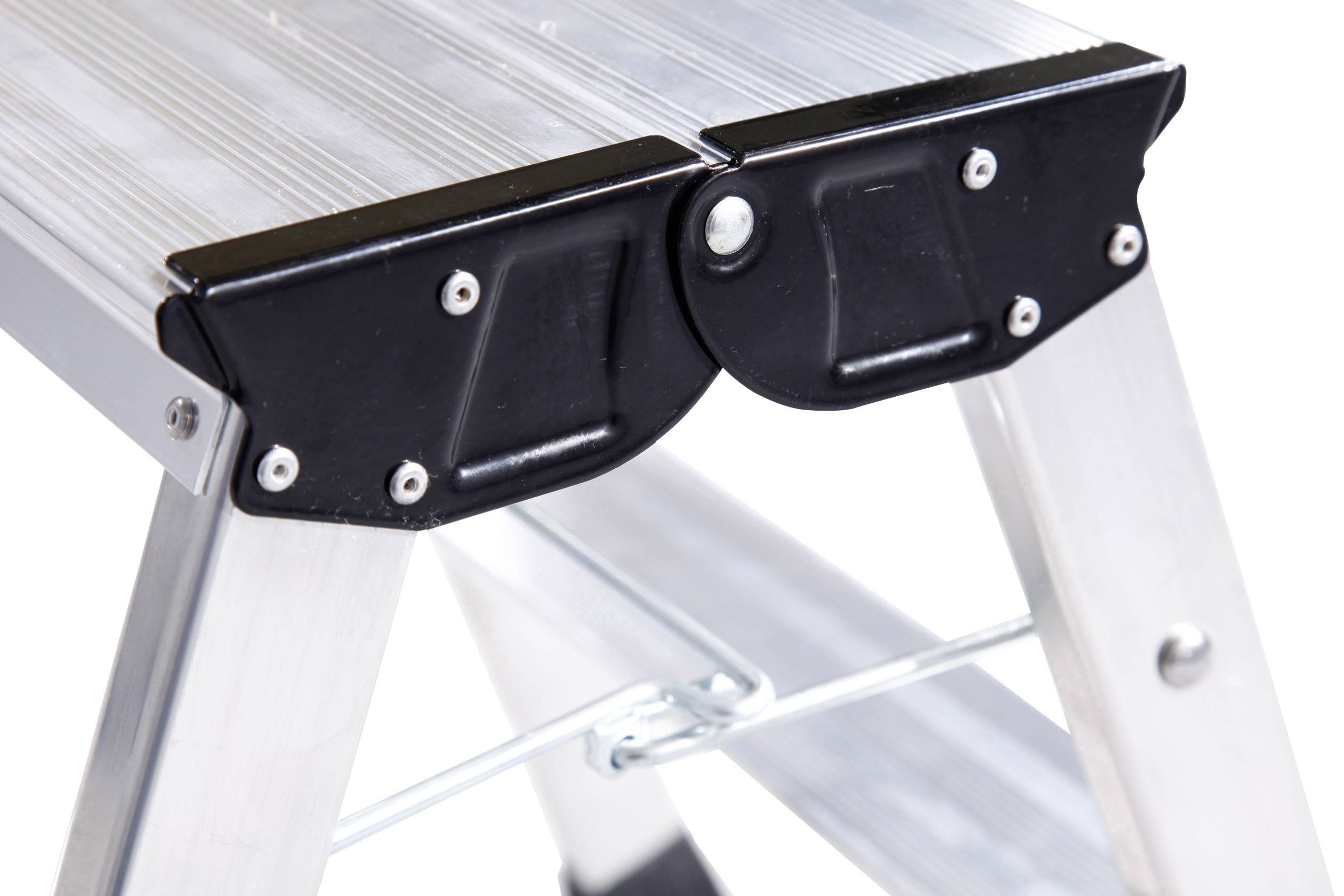 Krause 130037 Aluminium Doppel-Klapptritt klappbar Arbeitshöhe (max.): 2.45 m Silber 1.7 kg