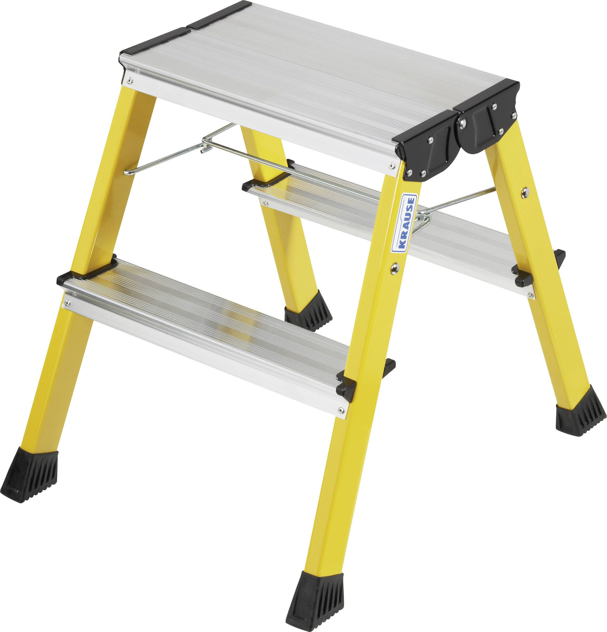 Krause 130044 Aluminium Doppel-Klapptritt klappbar Arbeitshöhe (max.): 2.45m Gelb 1.7kg