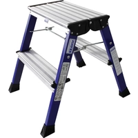 Krause 130082 Aluminium Doppel-Klapptritt klappbar Arbeitshöhe (max.): 2.45m Blau 1.7kg Krause 130082 Aluminium Doppel-Klapptritt klappbar Arbeitshöhe (max.): 2.45m Blau 1.7kg