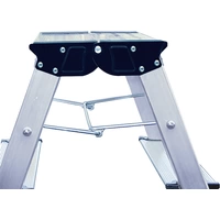 Krause 130082 Aluminium Doppel-Klapptritt klappbar Arbeitshöhe (max.): 2.45m Blau 1.7kg Krause 130082 Aluminium Doppel-Klapptritt klappbar Arbeitshöhe (max.): 2.45m Blau 1.7kg