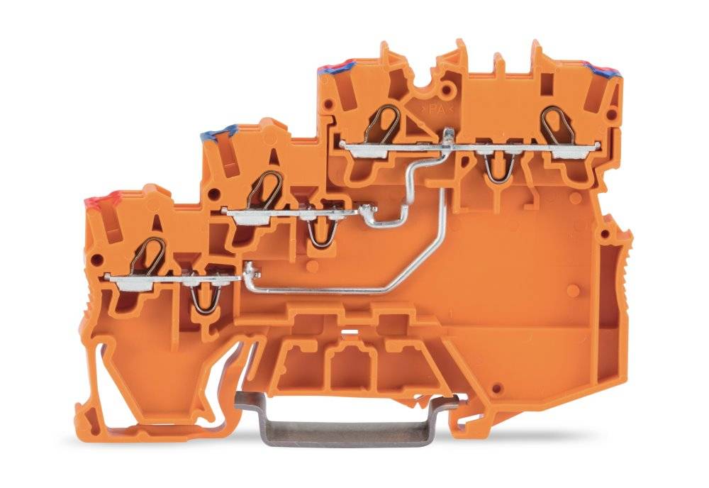 WAGO 2000-5372 Dreistock-Initiatorklemme 7mm Push-In-Klemme Orange 15St.