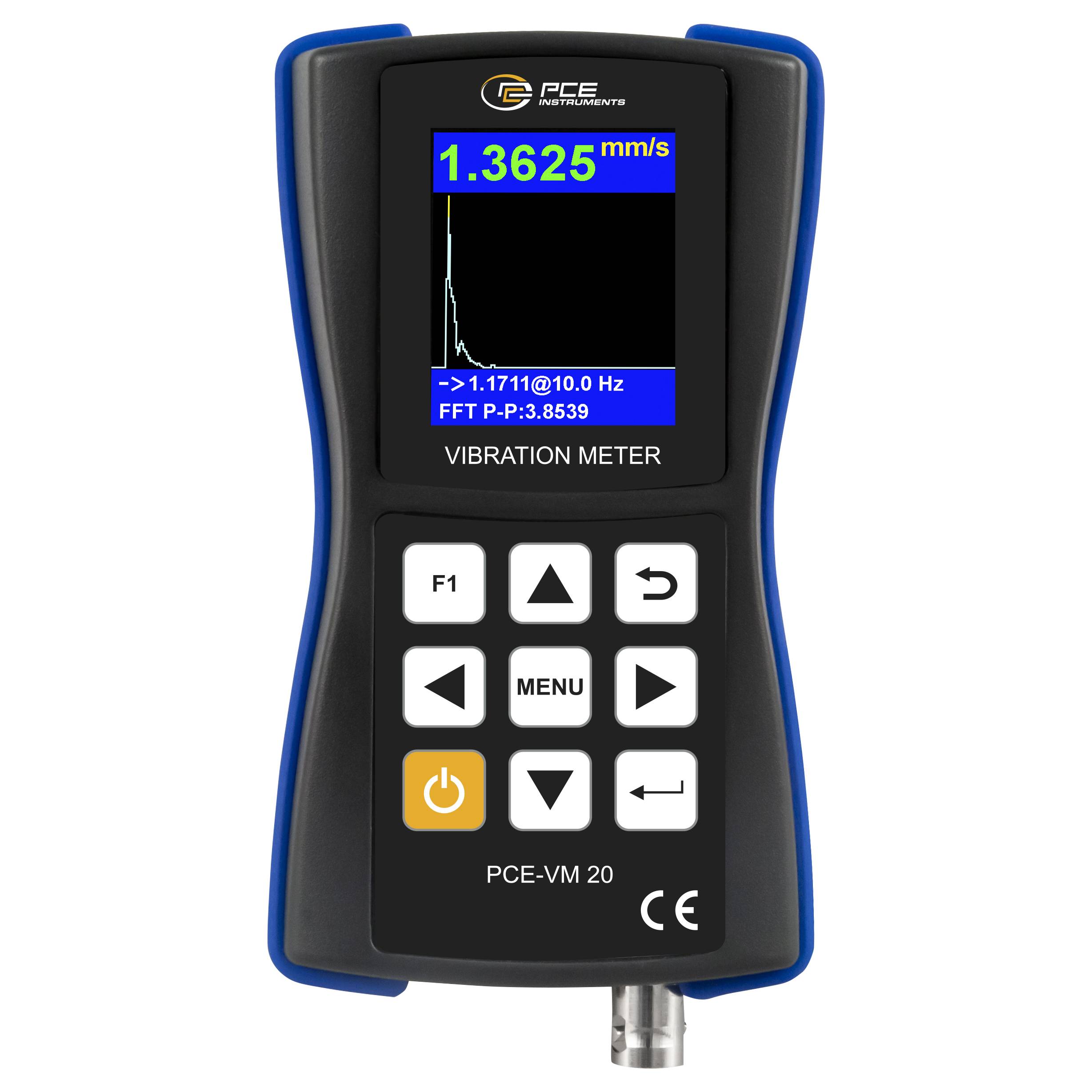 PCE Instruments Vibrationsmessgerät PCE-VM 20 Schwingbeschleunigung 0 … 200 m/s² |RMS |Peak-Peak |FFT-Analyse |ISO 10816
