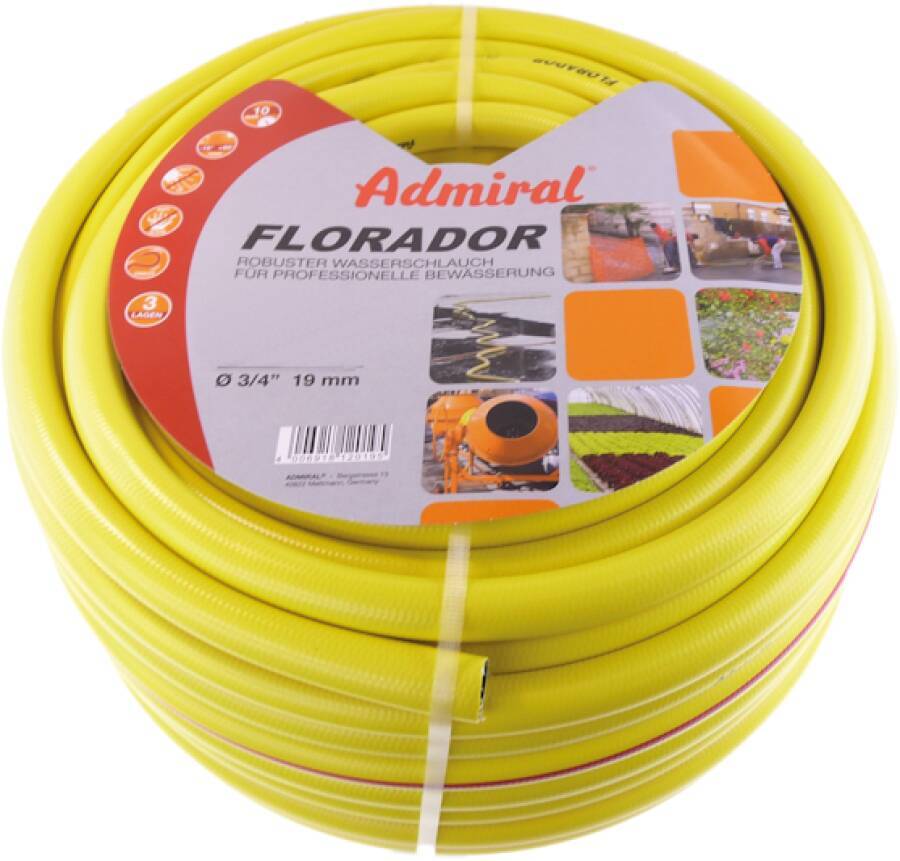 Wasserschlauch PVC gelb 8840910 Innen-Ø 1/2 Zoll Innen-Ø 13,0 mm Länge 50 m Betriebsdruck 10 bar Berstdruck 30 bar