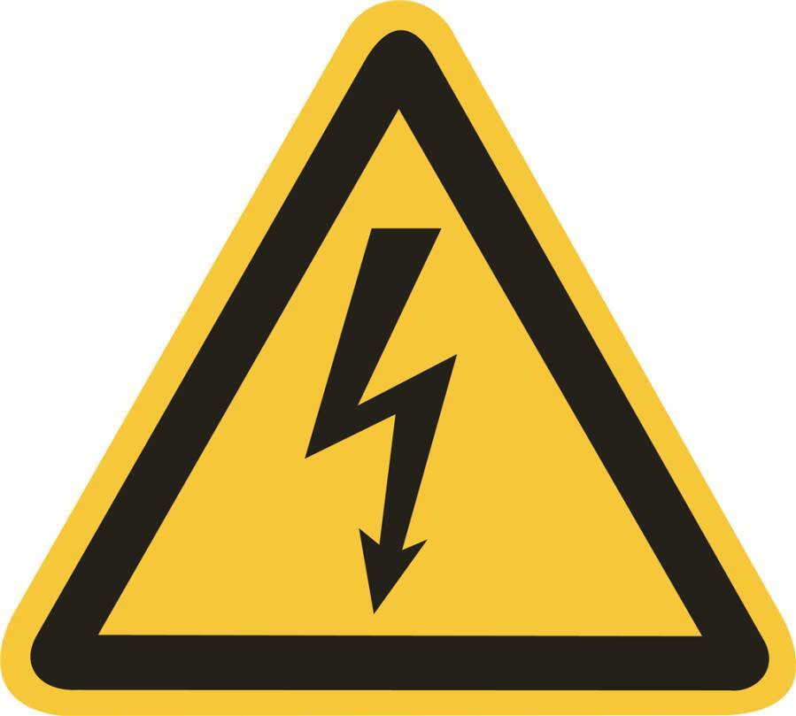Warnung vor gefährlichen elektrischen Spannungen 932109301 Schenkellänge 100 mm Material FO Zulassung BGV A8 W 08
