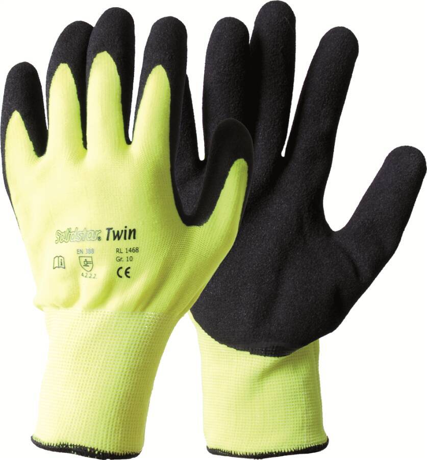 Thermo-Winterhandschuh Solidstar® Twin 71021211 Größe 11 Farbe neongelb/schwarz Trägermaterial Thermo-Polyacryl/ Polye