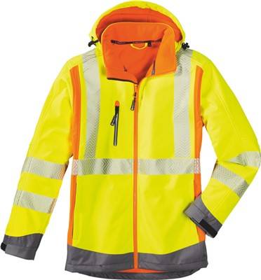 Warnschutz-Softshelljacke HOUSTON leuchtgelb-/orange Gr. S 4PROTECT