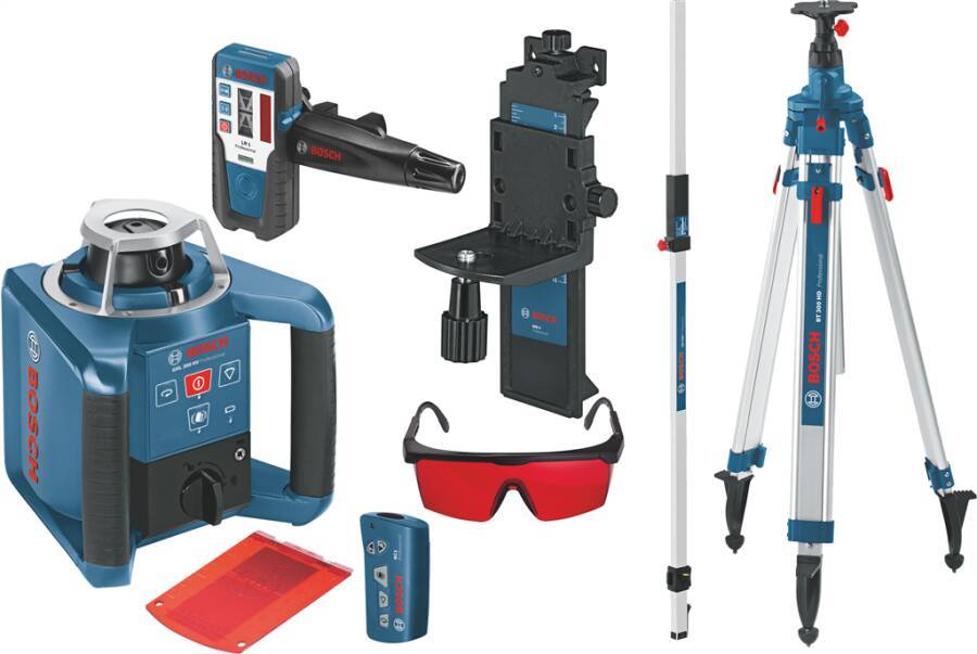 Rotationslaser GRL 300 HV 061599403Y Typ GRL 300 HV Set Lieferumfang 1x NiMH Akku,1,5-V-LR6-Batterien, 2x 1,5-V-LR20-Bat