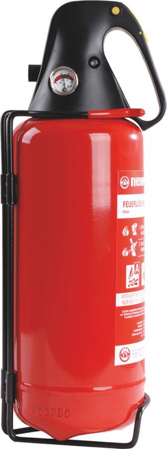 Pulverfeuerlöscher mit KfZ-Halterung Dauerdrucktechnik 932131902 Löschmittel 2 kg Pulver Typ PG 2 E geeignet für Brandkl