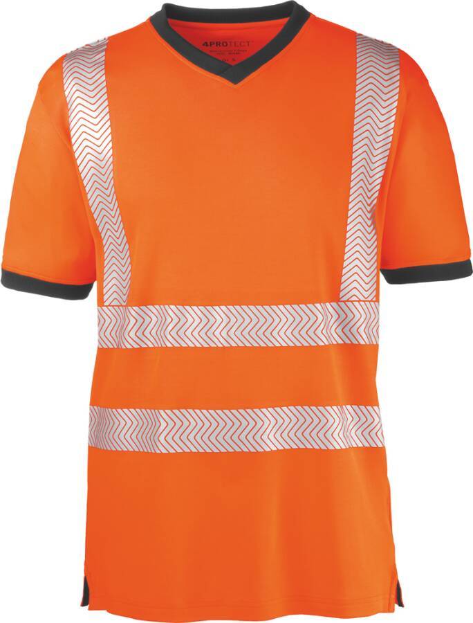 Warnschutz-T-Shirt Miami Größe 2XL leuchtorange/grau 4PROTECT
