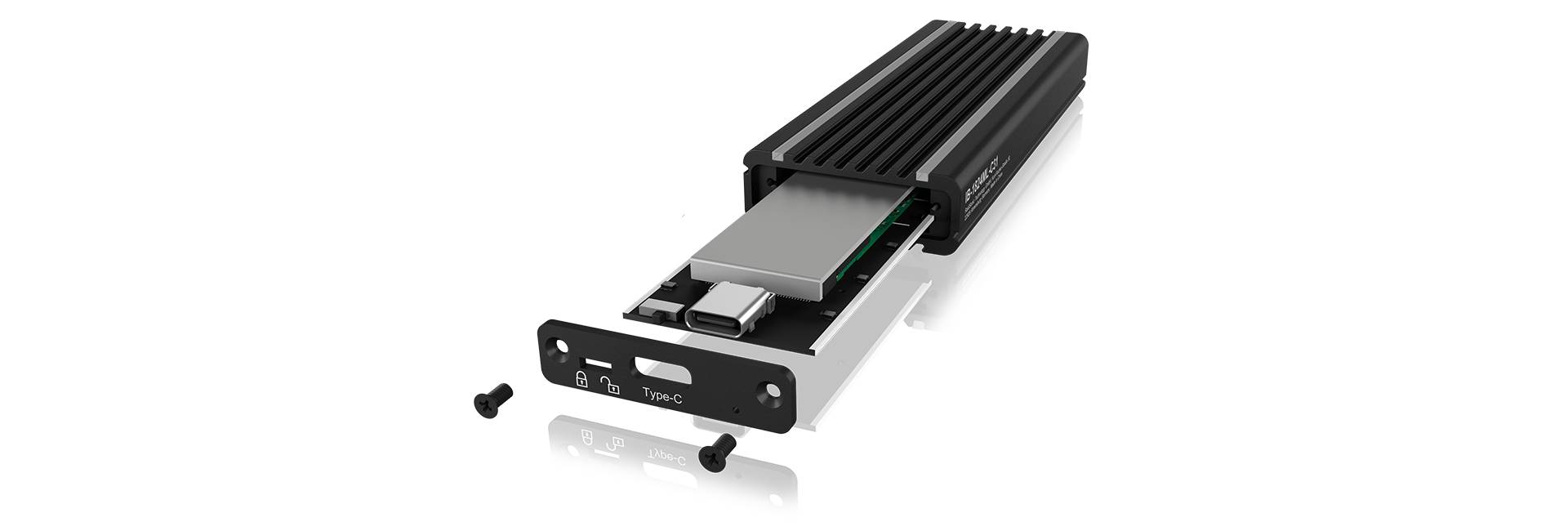 USB Type-C™ Gehäuse für M.2 NVMe SSD mit RGB Beleuchtung