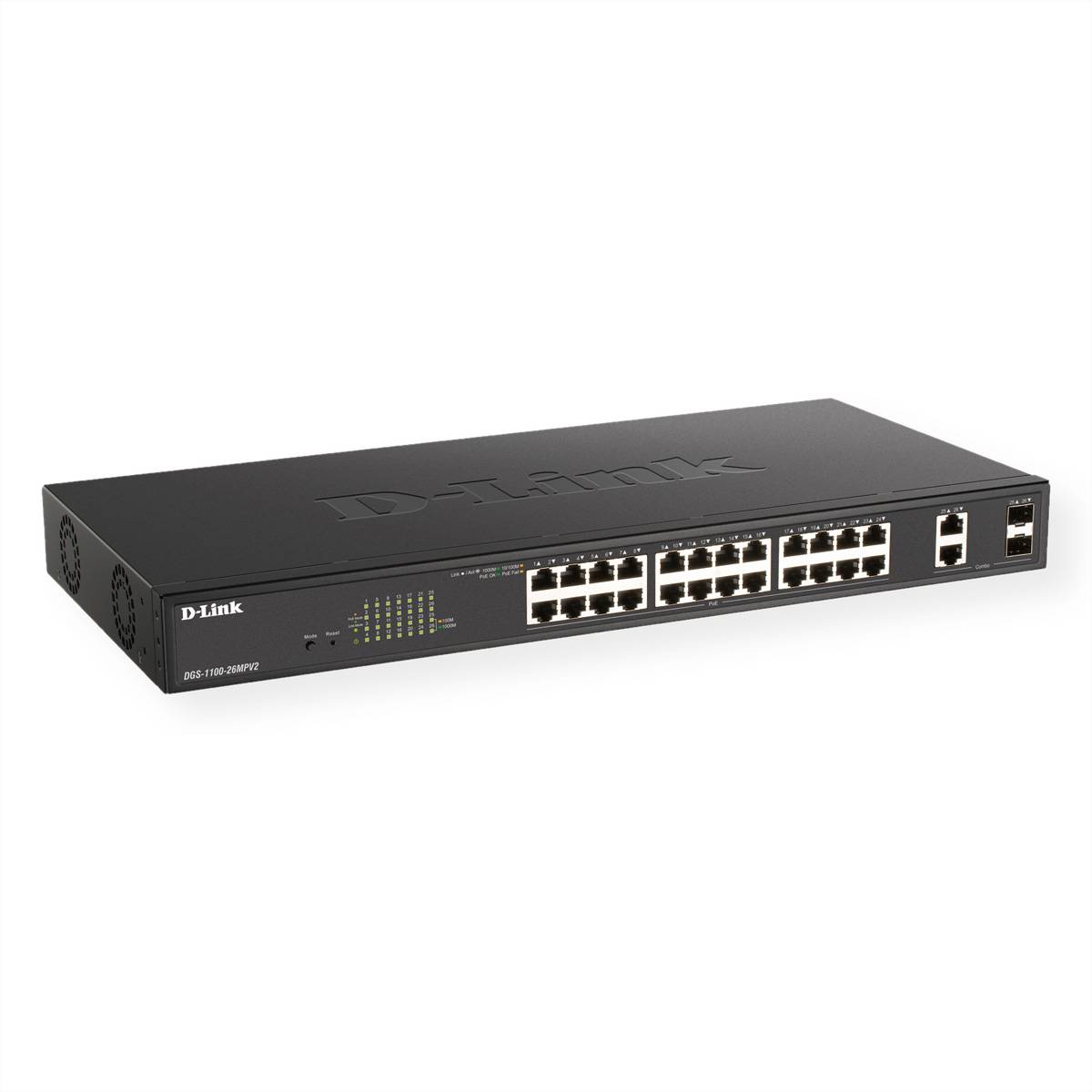 D-Link DGS-1100-26MPV2 Netzwerk Switch 26 Port 1 GBit/s PoE-Funktion