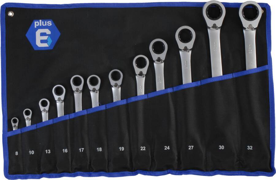 Ratschen-Ringmaulschlüsselsatz 4102603 SW 8, 10, 13, 16, 17, 18, 19, 22, 24, 27, 30, 32 mm Ausführung 12 tlg. Typ ohne S