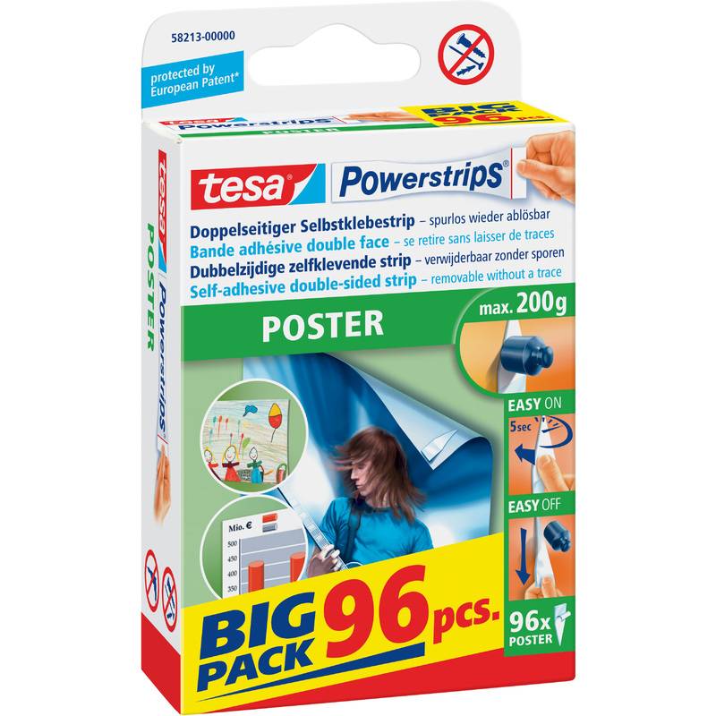 tesa Klebestücke Powerstrips Poster 58213-00000 14,5x42mm ws96 St./Pack