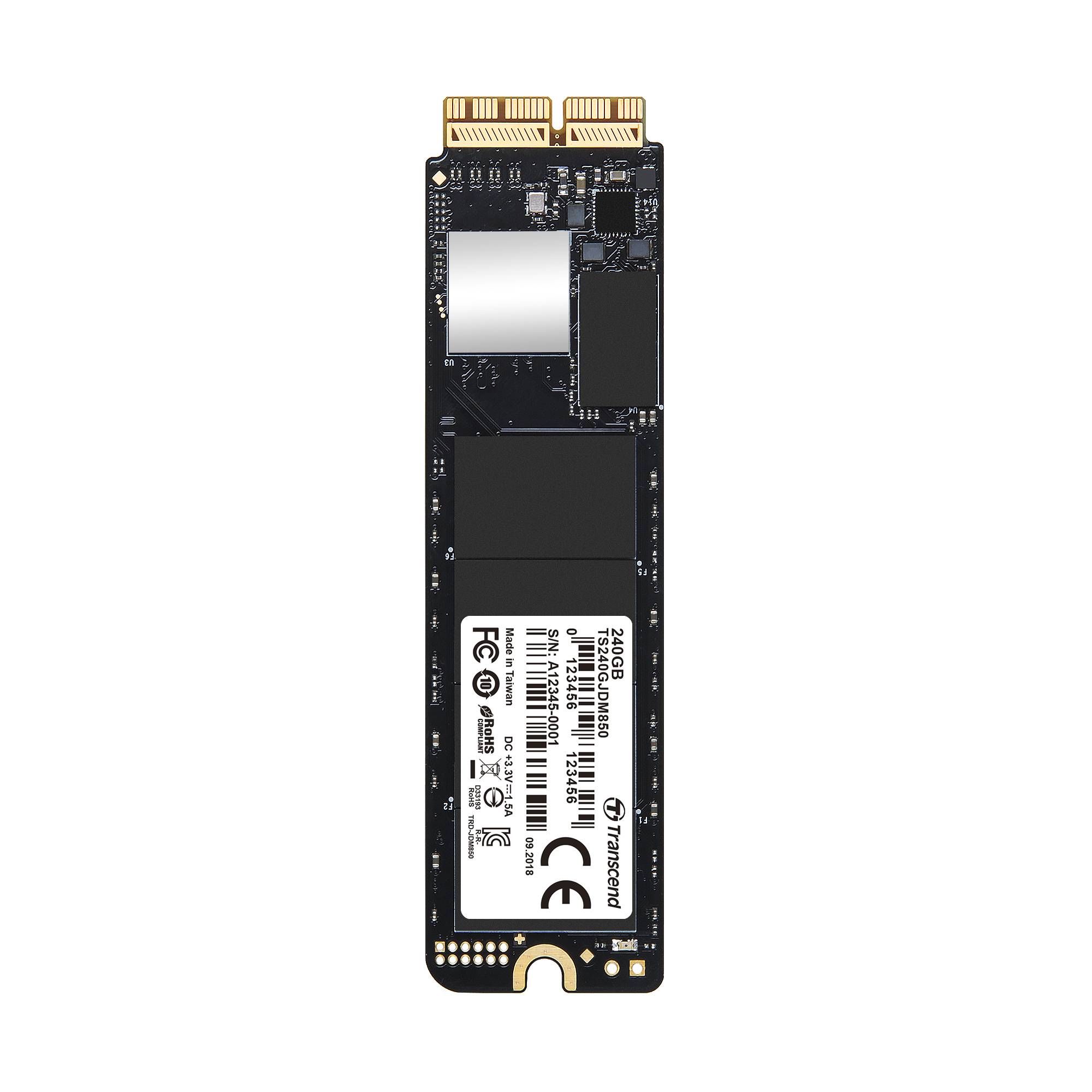 Transcend JetDrive™ 850 Mac 240 GB Interne M.2 PCIe NVMe SSD 2280 M.2 NVMe PCIe 3.0 x4 Retail TS240GJDM850