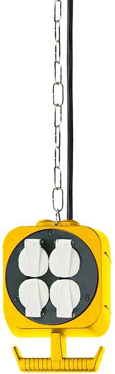 Brennenstuhl Pendel-Stromverteiler mit 2 x 4 Steckdosen, 3 m Kette, 5 m Kabel