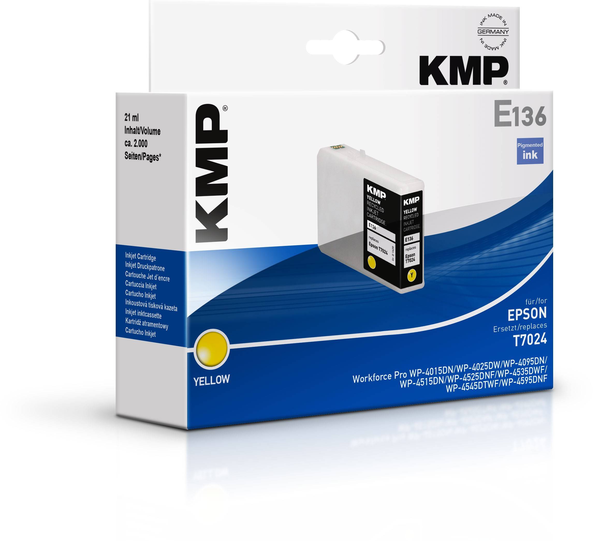 KMP Druckerpatrone ersetzt Epson T7024 Kompatibel Gelb E136 1620,4009