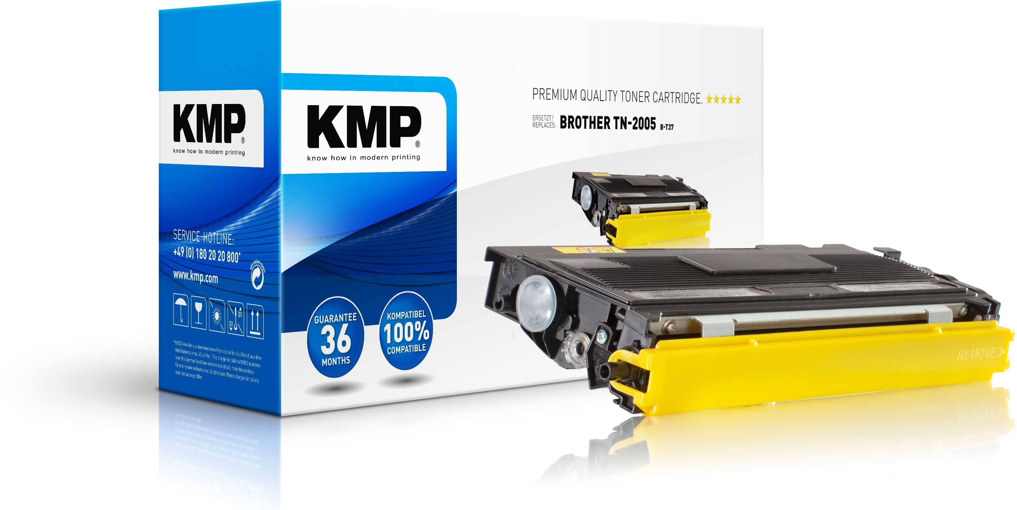 KMP Tonerkassette ersetzt Brother TN-2005, TN2005 Kompatibel Schwarz 5000 Seiten B-T37