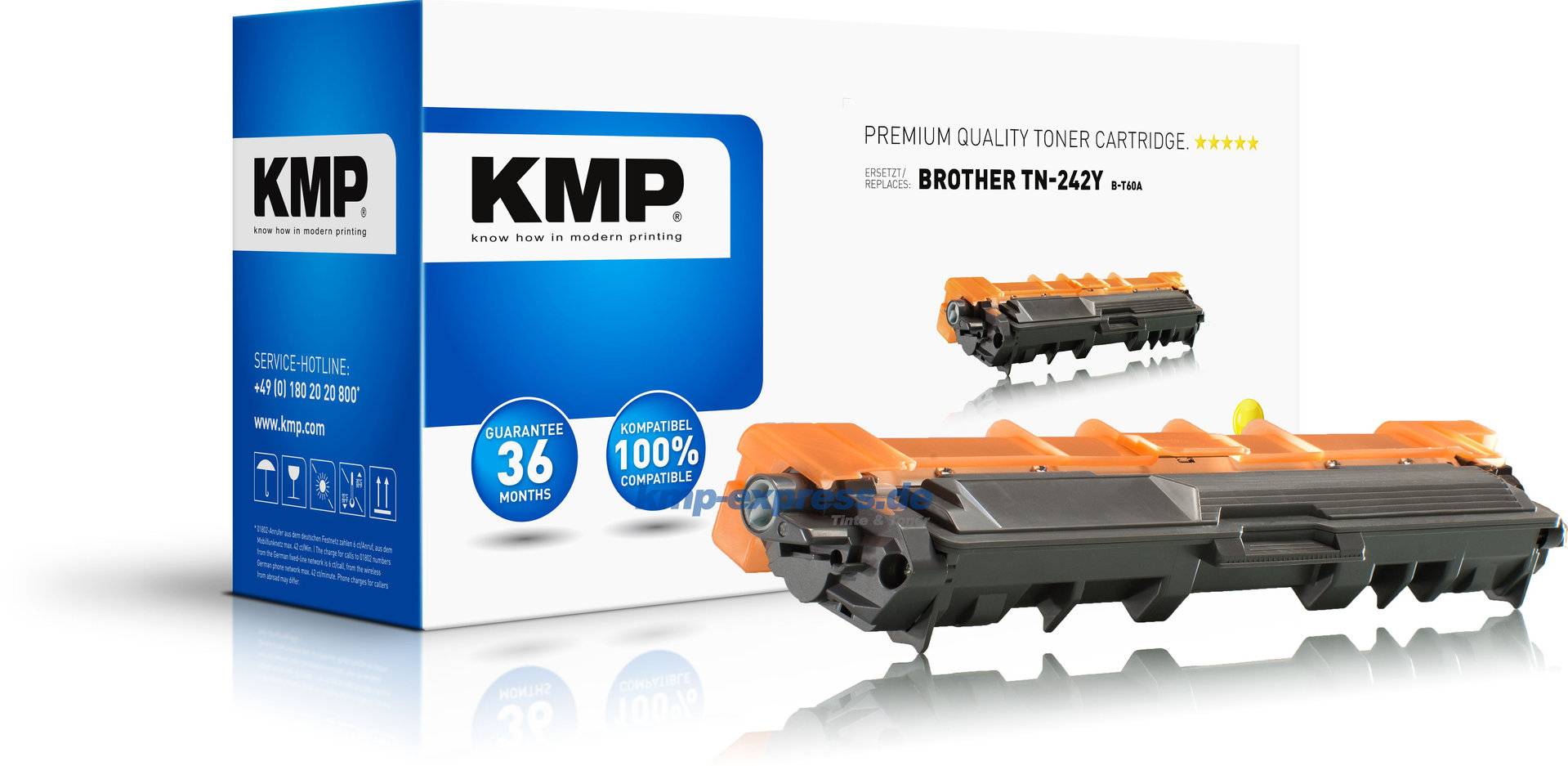 KMP Tonerkassette ersetzt Brother TN-242Y, TN242Y Kompatibel Gelb 1400 Seiten B-T60A