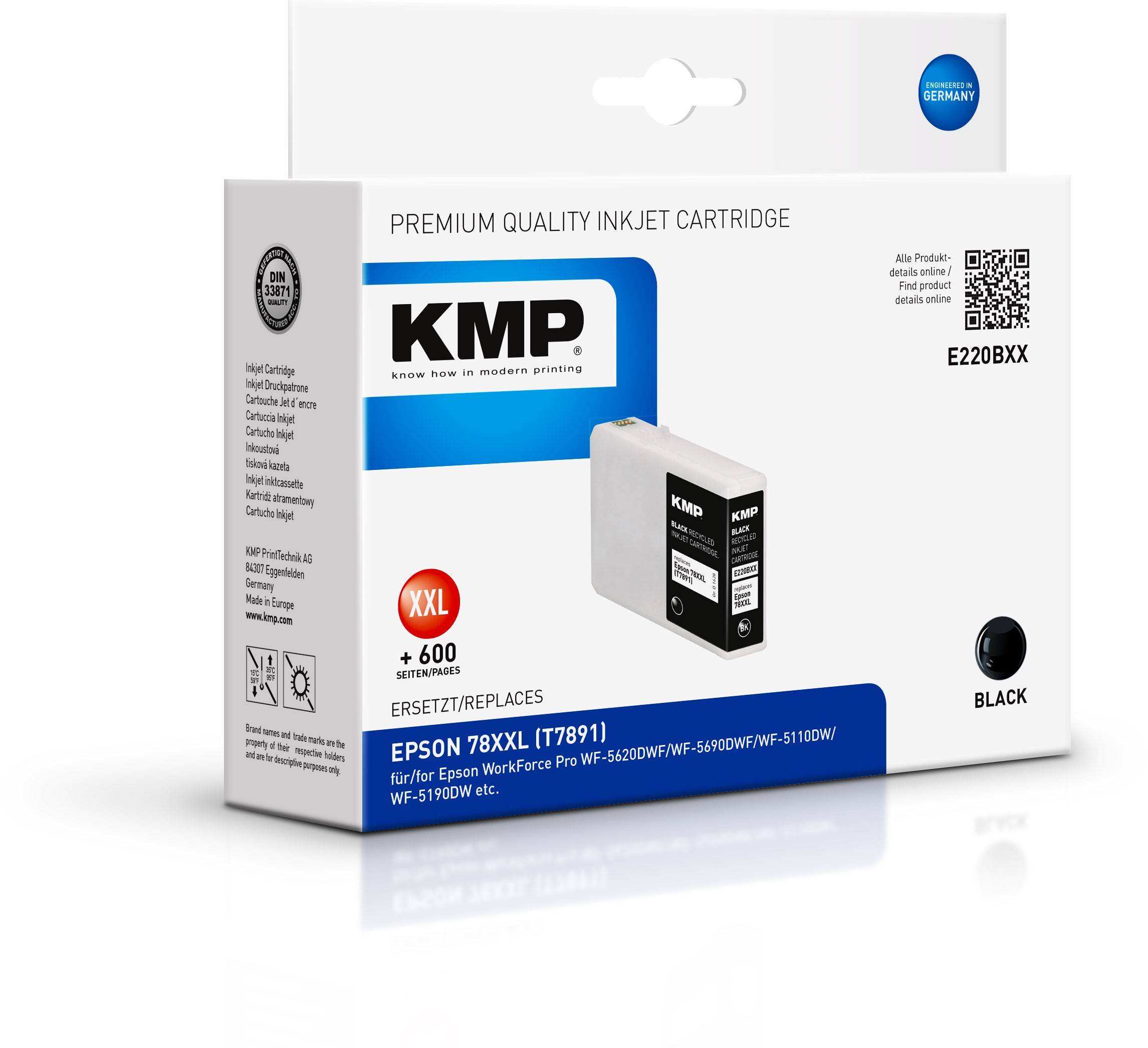KMP Druckerpatrone ersetzt Epson 78XXL, T7891 Kompatibel Schwarz E220BXX 1628,4201