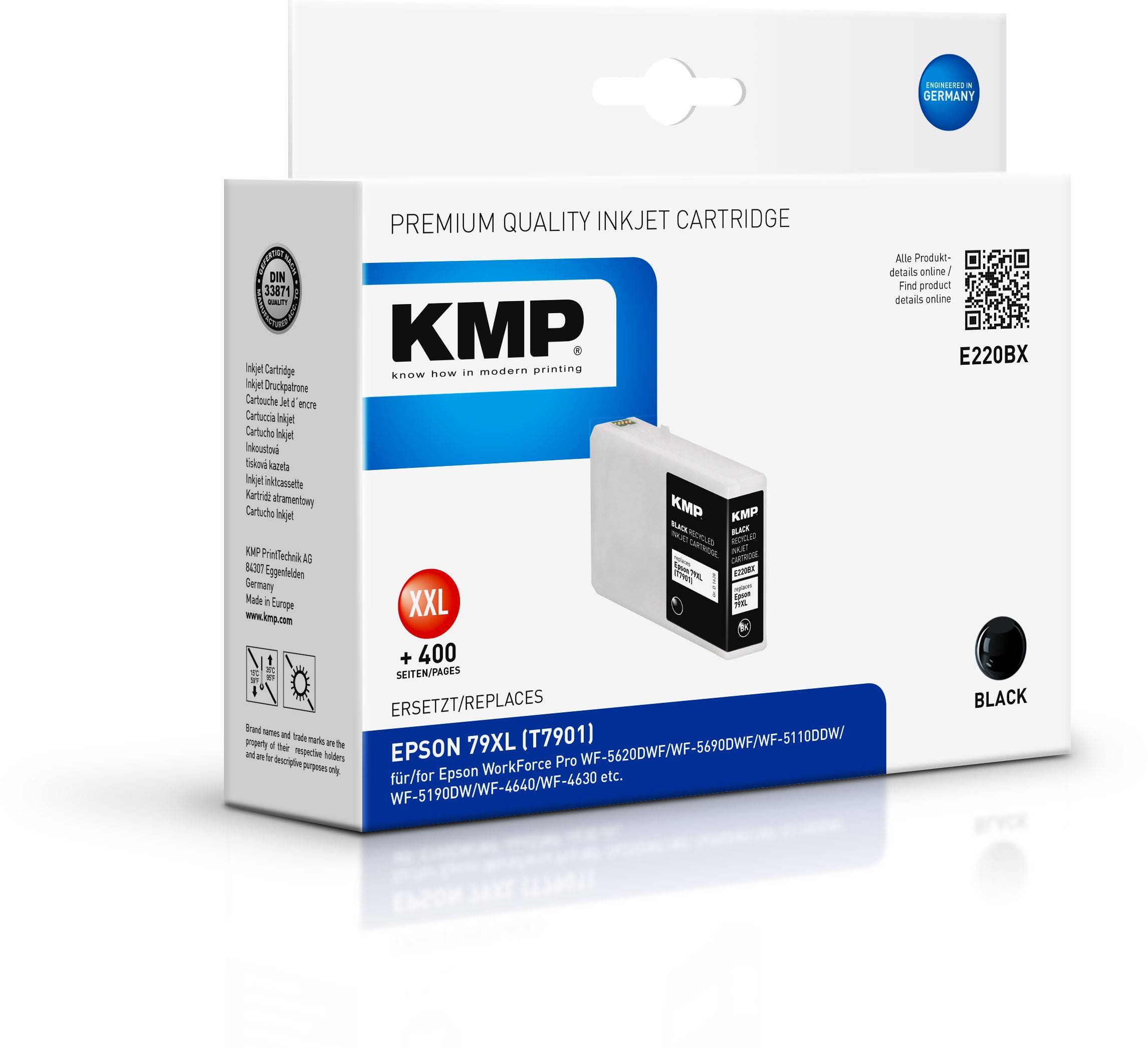 KMP Druckerpatrone ersetzt Epson 79XL, T7901 Kompatibel Schwarz E220BX 1628,4001