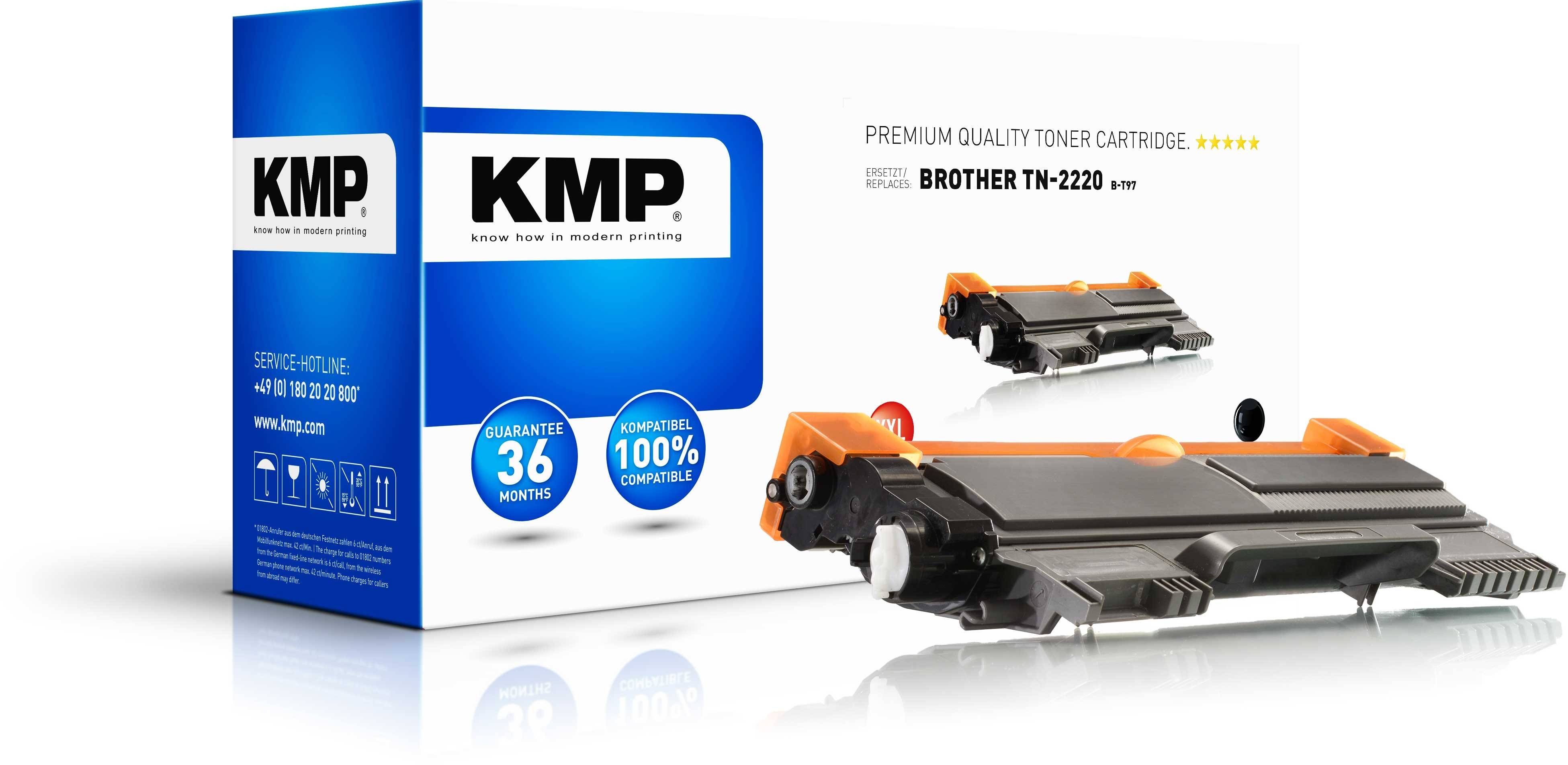 KMP Toner ersetzt Brother TN-2220, TN2220 Kompatibel Schwarz 5200 Seiten B-T97 1257,5000