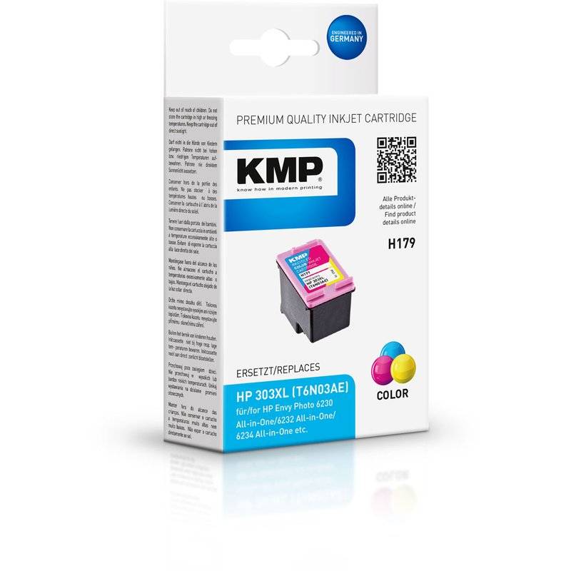 KMP H179 - 9.7 ml - Farbe (Cyan, Magenta, Gelb) - kompatibel - Tintenpatrone (Alternative zu: HP 303XL, HP T6N03AE)