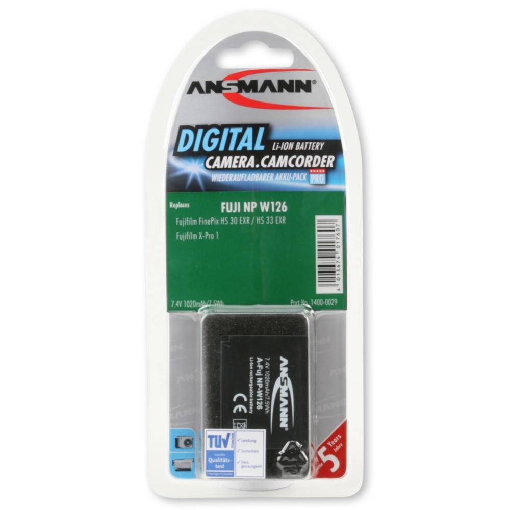 Ansmann NP-W126 Kamera-Akku ersetzt Original-Akku (Kamera) NP-W126 7.4 V 1000 mAh