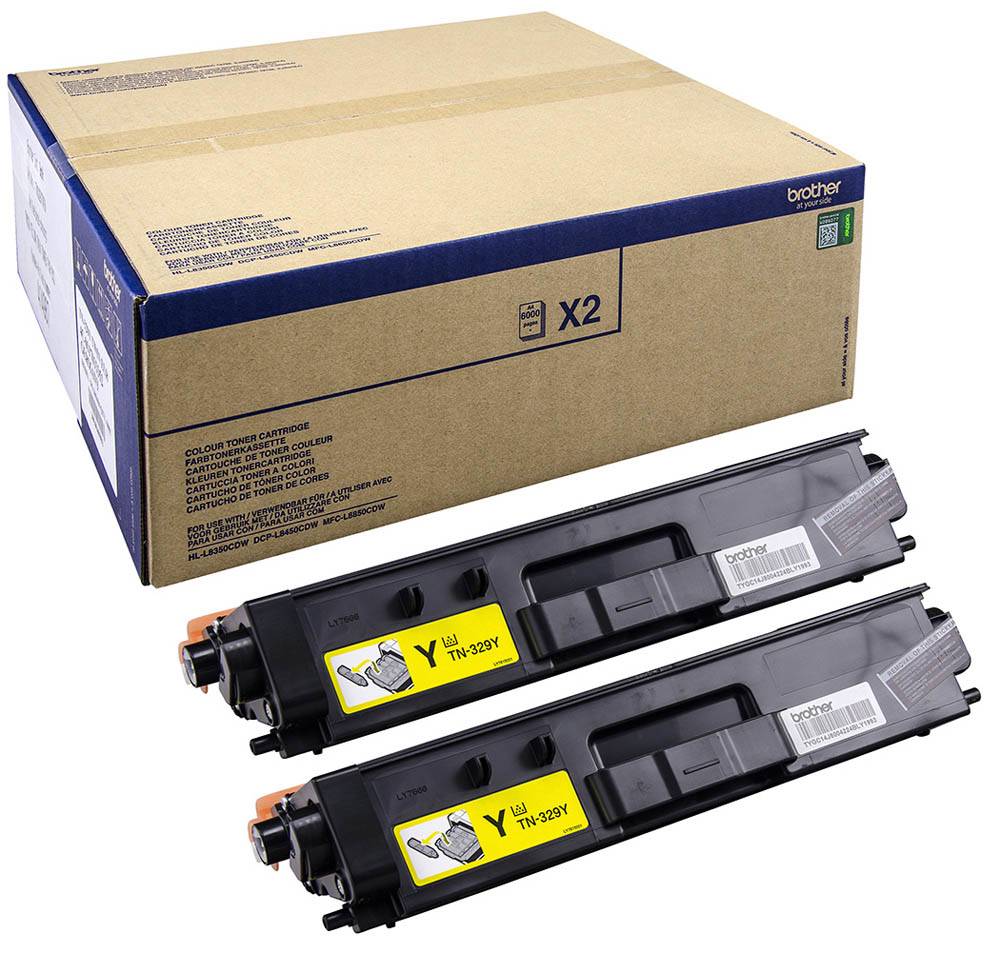 Brother TN329Y - 2er-Pack - Gelb - Original - Tonerpatrone