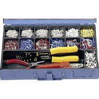 810781 Quetschverbinder-Sortiment 0.705mm² 10mm² Weiß, Gelb, Rot, Blau, Metall 1403St. 810781 Quetschverbinder-Sortiment 0.705mm² 10mm² Weiß, Gelb, Rot, Blau, Metall 1403St.