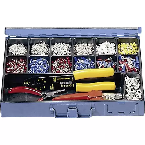 810781 Quetschverbinder-Sortiment 0.705mm² 10mm² Weiß, Gelb, Rot, Blau, Metall 1403St. 810781 Quetschverbinder-Sortiment 0.705mm² 10mm² Weiß, Gelb, Rot, Blau, Metall 1403St.